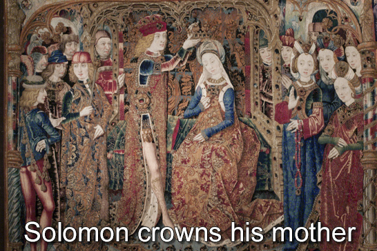 Solomon crowning his queen mother